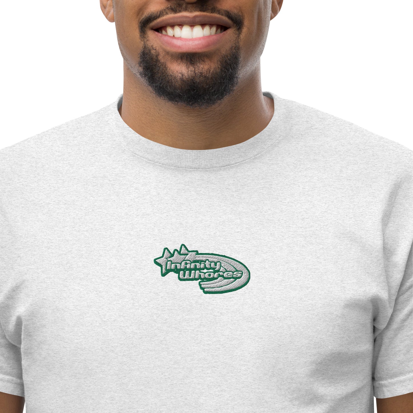 Infinity Whores Green + White Embroidered logo T-shirt