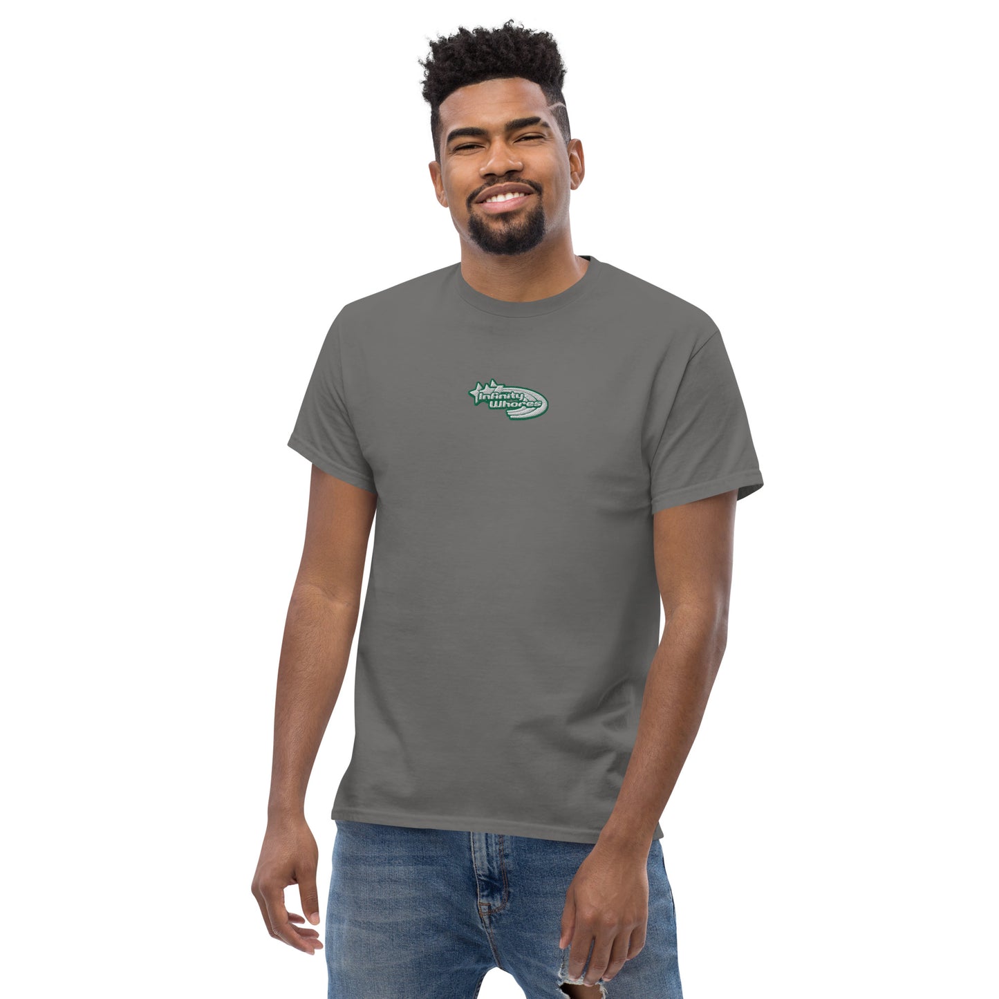 Infinity Whores Green + White Embroidered logo T-shirt