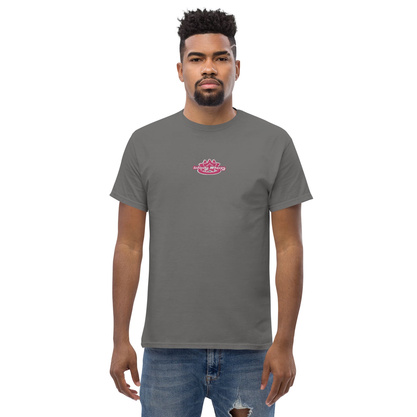 Infinity Whores Pink + White Embroidered logo T-shirt