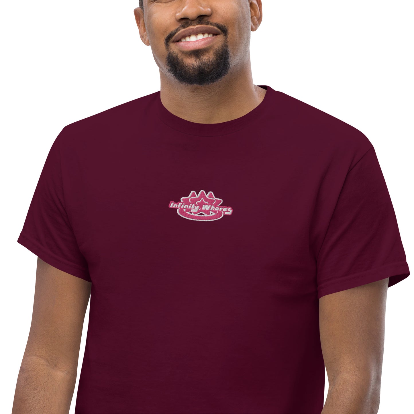 Infinity Whores Pink + White Embroidered logo T-shirt