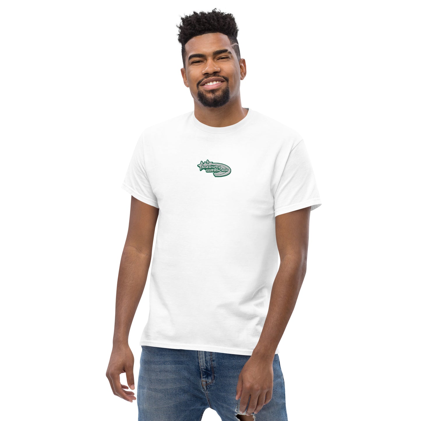 Infinity Whores Green + White Embroidered logo T-shirt