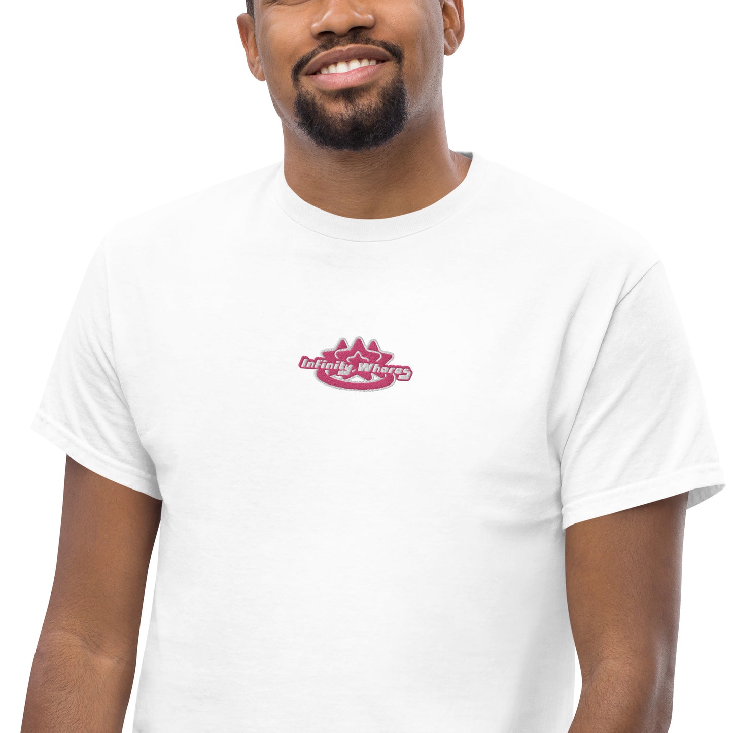 Infinity Whores Pink + White Embroidered logo T-shirt