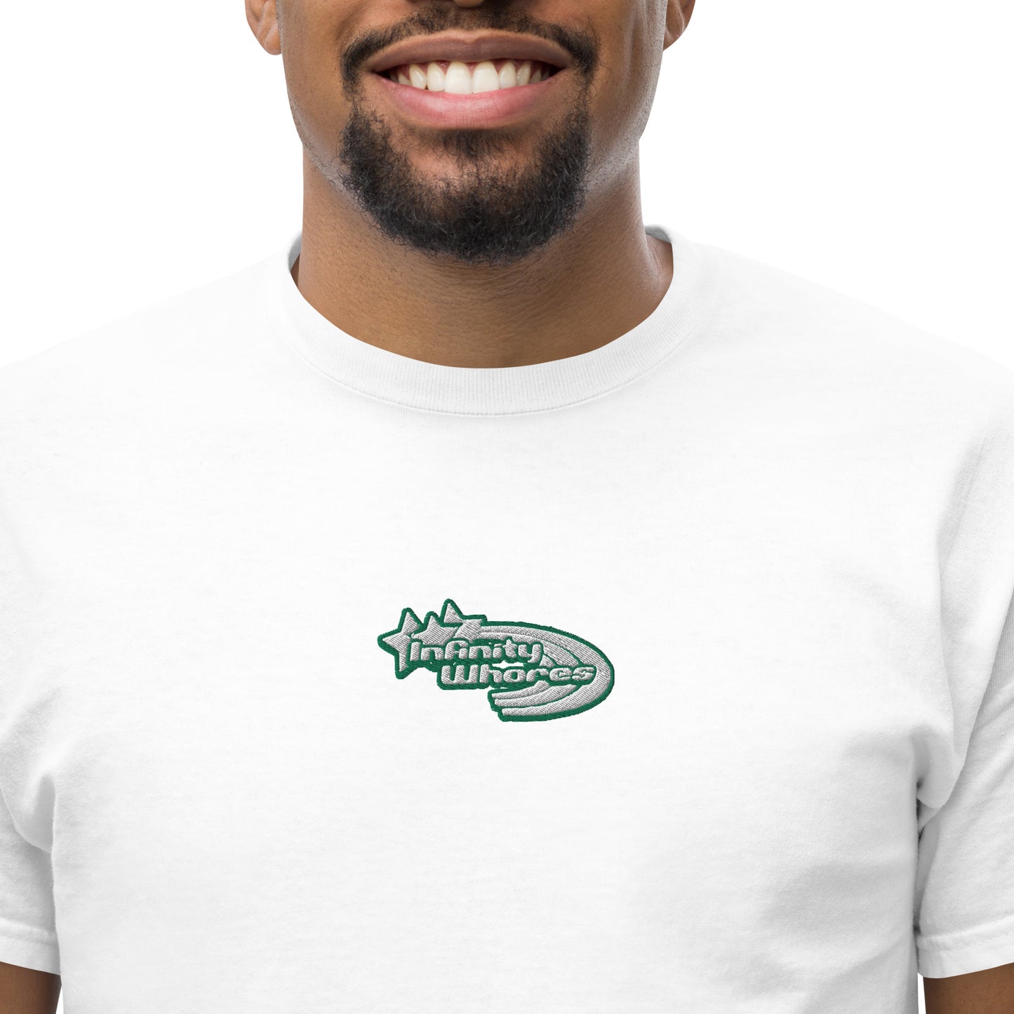 Infinity Whores Green + White Embroidered logo T-shirt