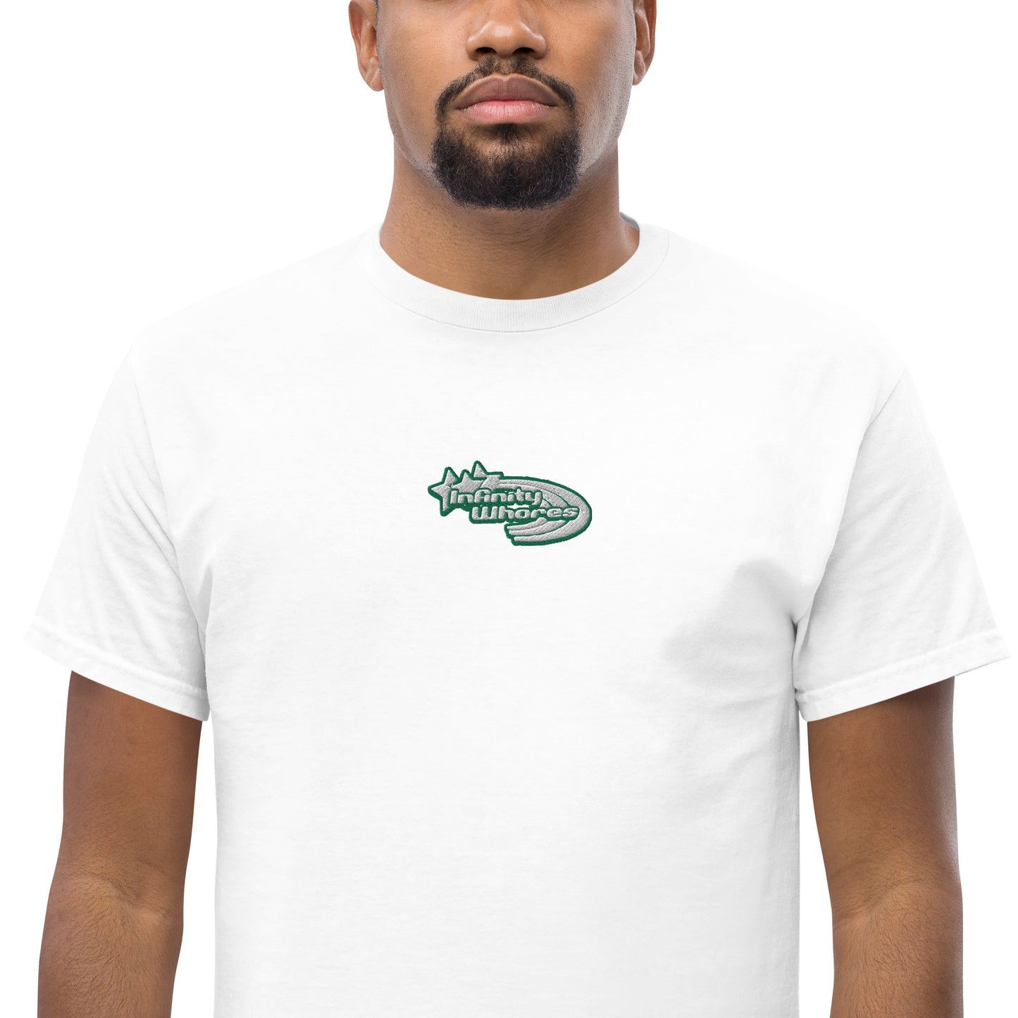 Infinity Whores Green + White Embroidered logo T-shirt