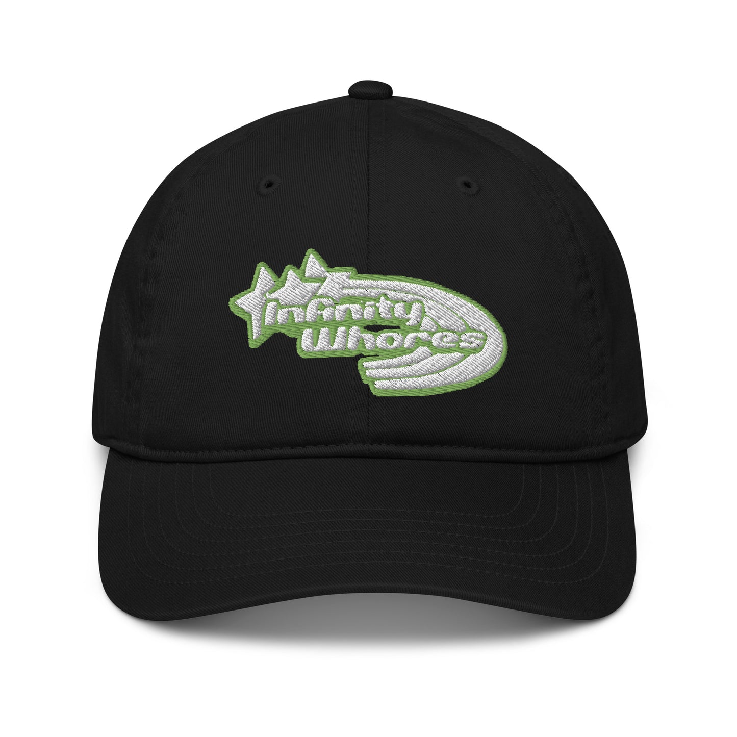 Green + White Embroidered Infinity Whores Dad Cap