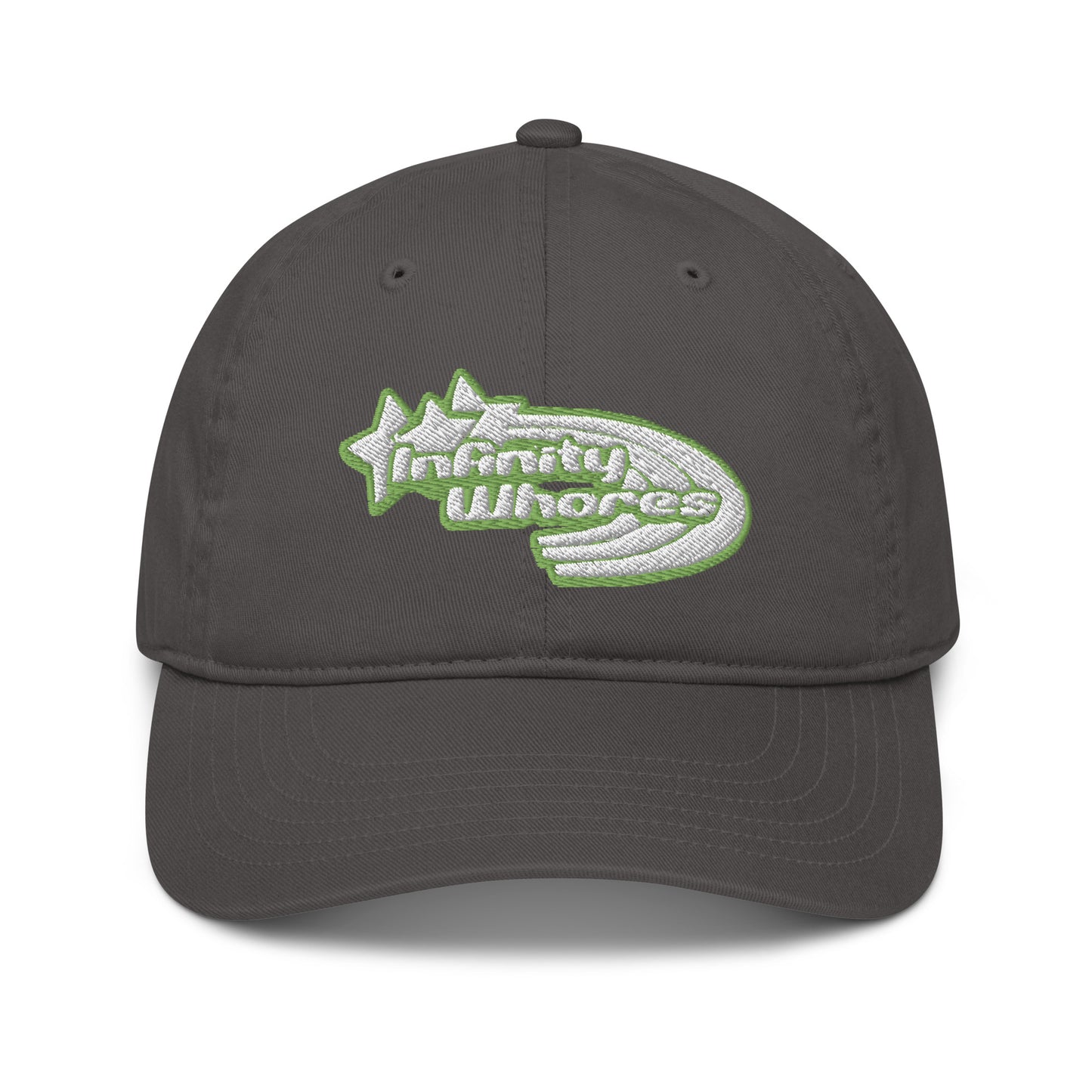 Green + White Embroidered Infinity Whores Dad Cap