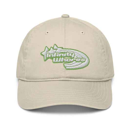 Green + White Embroidered Infinity Whores Dad Cap