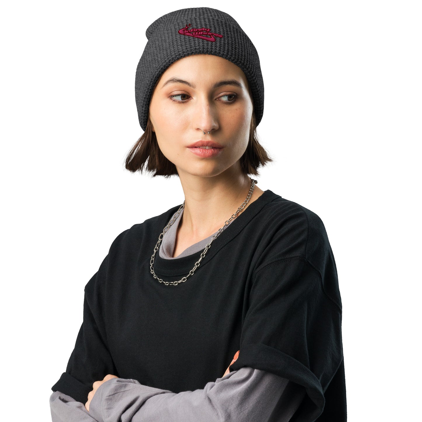 Infinity Whores Pink Logo Waffle Beanie