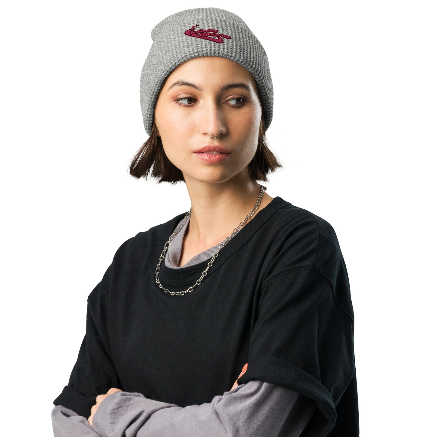 Infinity Whores Pink Logo Waffle Beanie